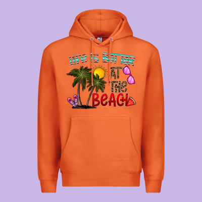 Life Is Better At The Beach Premium Hoodie Designed By Cowhidedigitalart
