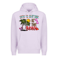 Lilac life is better at the beach Premium Hoodie - CowhideDigitalArt