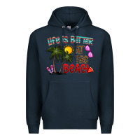 Navy life is better at the beach Premium Hoodie - CowhideDigitalArt