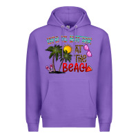 Purple life is better at the beach Premium Hoodie - CowhideDigitalArt