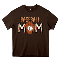 Chocolate Brown Baseball Mom Heavy Core Tee - CowhideDigitalArt