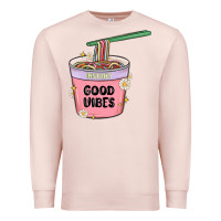 Pale Pink instant good vibes noodles Premium Sweatshirt - MaliasSmallBusiness