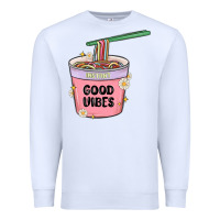 White instant good vibes noodles Premium Sweatshirt - MaliasSmallBusiness