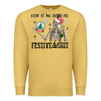 Antique Gold look at me being all festive and shit Premium Sweatshirt - MaliasSmallBusiness