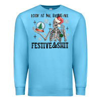 Ocean Blue look at me being all festive and shit Premium Sweatshirt - MaliasSmallBusiness