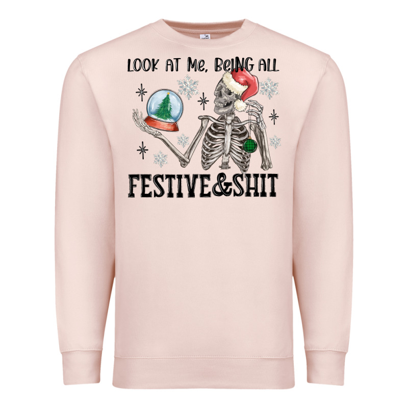 Look At Me Being All Festive And Shit Premium Sweatshirt by MaliasSmallBusiness | Teevron