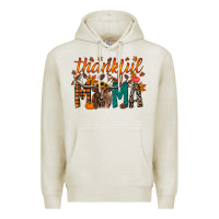 Oatmeal Heather thankful mama longhorn Premium Hoodie - RacoonDesign