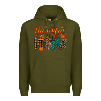 Army Green thankful mama longhorn Premium Hoodie - RacoonDesign