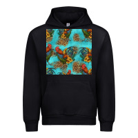 Black rooster and sunflowers seamless pattern Urban Hoodie - HRA Design Shop
