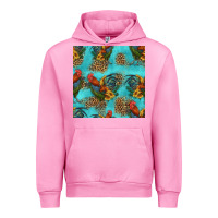 Fuchsia Pink rooster and sunflowers seamless pattern Urban Hoodie - HRA Design Shop