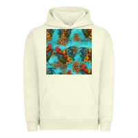 Pigment Pistachio rooster and sunflowers seamless pattern Urban Hoodie - HRA Design Shop