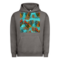 Pigment Tornado rooster and sunflowers seamless pattern Urban Hoodie - HRA Design Shop