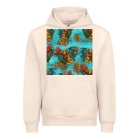 Sandshell rooster and sunflowers seamless pattern Urban Hoodie - HRA Design Shop