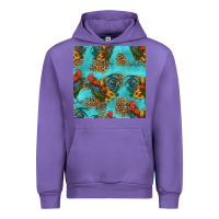 Tulip rooster and sunflowers seamless pattern Urban Hoodie - HRA Design Shop
