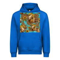 Cobalt goat sunflowers seamless pattern Urban Hoodie - HRA Design Shop