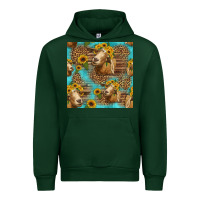 Forest Green goat sunflowers seamless pattern Urban Hoodie - HRA Design Shop