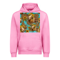 Fuchsia Pink goat sunflowers seamless pattern Urban Hoodie - HRA Design Shop