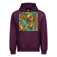 Mauve Wine goat sunflowers seamless pattern Urban Hoodie - HRA Design Shop