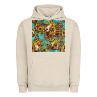 Pigment French Oak goat sunflowers seamless pattern Urban Hoodie - HRA Design Shop