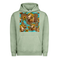 Pigment Oil Green goat sunflowers seamless pattern Urban Hoodie - HRA Design Shop