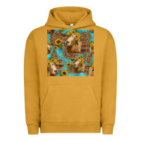 Pigment Peanut Butter goat sunflowers seamless pattern Urban Hoodie - HRA Design Shop