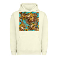 Pigment Pistachio goat sunflowers seamless pattern Urban Hoodie - HRA Design Shop