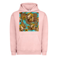 Pigment Salmon goat sunflowers seamless pattern Urban Hoodie - HRA Design Shop
