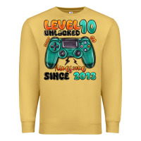 Antique Gold level 10 unlocked awesome since 2013 Premium Sweatshirt - MaliasSmallBusiness