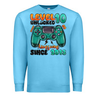 Ocean Blue level 10 unlocked awesome since 2013 Premium Sweatshirt - MaliasSmallBusiness
