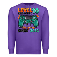Purple level 10 unlocked awesome since 2013 Premium Sweatshirt - MaliasSmallBusiness