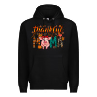 Black thankful mama pig Premium Hoodie - RacoonDesign