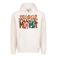 Pale Pink thankful mama pig Premium Hoodie - RacoonDesign