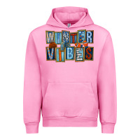 Fuchsia Pink winter vibes Urban Hoodie - FaDigitalArtStudio
