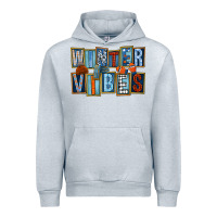 Heather Grey winter vibes Urban Hoodie - FaDigitalArtStudio
