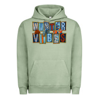 Pigment Oil Green winter vibes Urban Hoodie - FaDigitalArtStudio