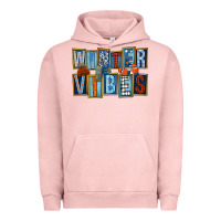 Pigment Salmon winter vibes Urban Hoodie - FaDigitalArtStudio