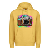 Antique Gold tie dye gemstone vintage camera Premium Hoodie - FaDigitalArtStudio