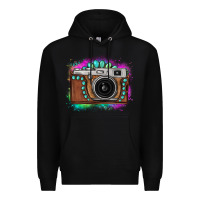 Black tie dye gemstone vintage camera Premium Hoodie - FaDigitalArtStudio
