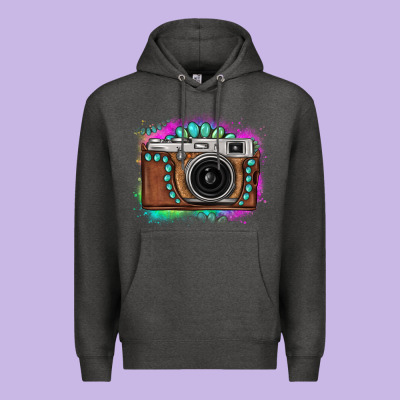 Tie Dye Gemstone Vintage Camera Premium Hoodie Designed By Fadigitalartstudio