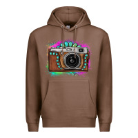 Chestnut tie dye gemstone vintage camera Premium Hoodie - FaDigitalArtStudio