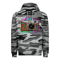 Slate Camo tie dye gemstone vintage camera Premium Hoodie - FaDigitalArtStudio