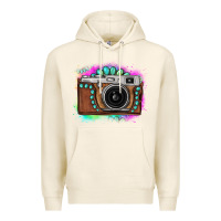Tofu tie dye gemstone vintage camera Premium Hoodie - FaDigitalArtStudio