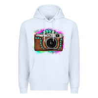 White tie dye gemstone vintage camera Premium Hoodie - FaDigitalArtStudio