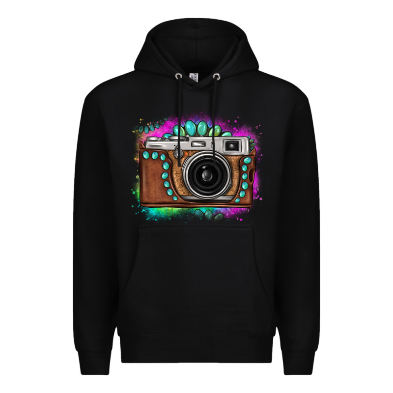 Tie Dye Gemstone Vintage Camera Premium Hoodie by FaDigitalArtStudio | Teevron