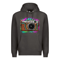 Smoke tie dye gemstone vintage camera Premium Hoodie - FaDigitalArtStudio