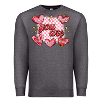 Charcoal Heather valentines day positive affirmations Premium Sweatshirt - MaliasSmallBusiness