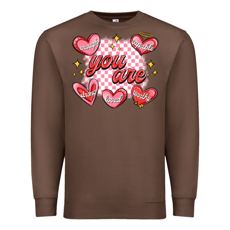 Valentines Day Positive Affirmations Premium Sweatshirt by MaliasSmallBusiness | Teevron
