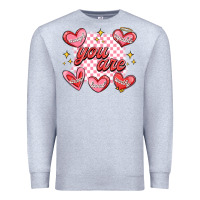 Heather Grey valentines day positive affirmations Premium Sweatshirt - MaliasSmallBusiness