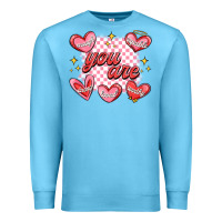 Ocean Blue valentines day positive affirmations Premium Sweatshirt - MaliasSmallBusiness