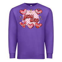 Purple valentines day positive affirmations Premium Sweatshirt - MaliasSmallBusiness